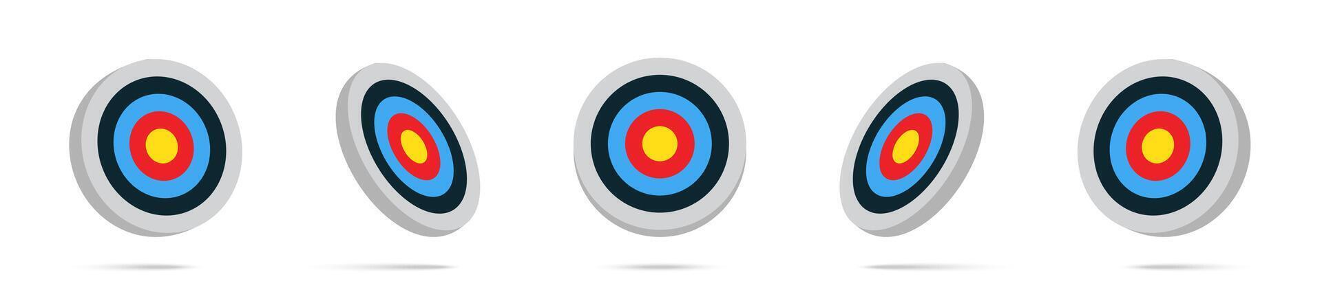 Archery target icon set. Target icon set. Bullseye concept illustration. Goal concept icons. graphic EPS 10 vector