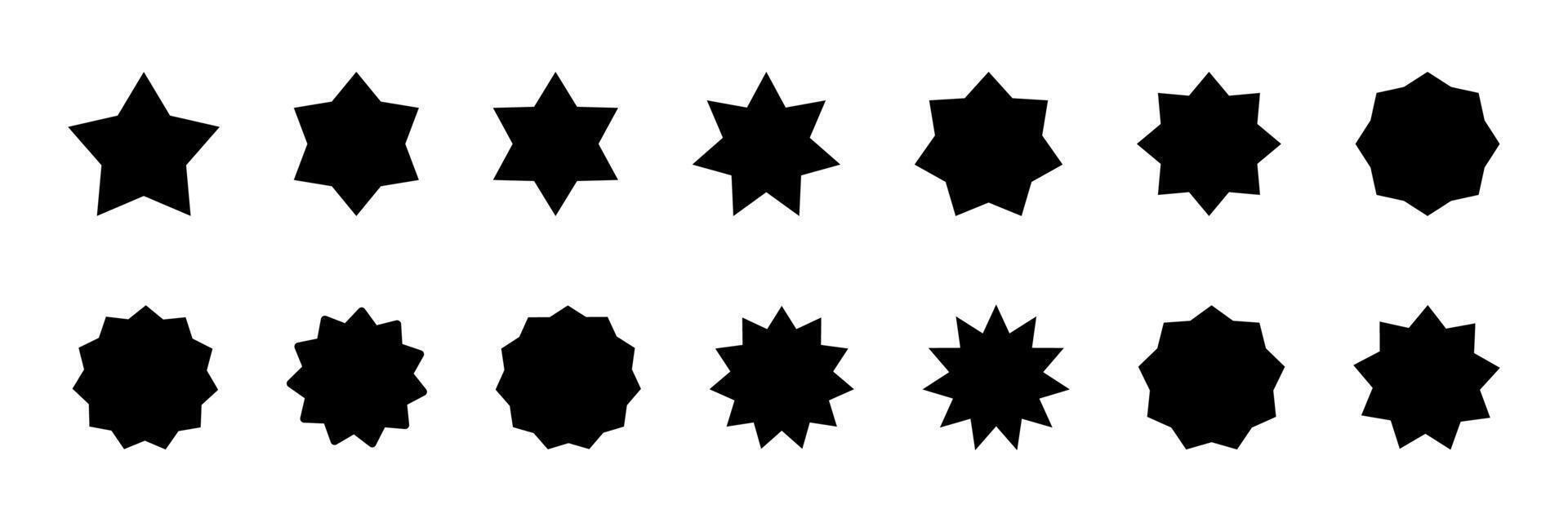 Sale stickers collection. Black shopping labels set. Special offer price tag. Supermarket promotional badge. Set of price stickers. Star and sunburst icon set. graphic EPS 10 vector
