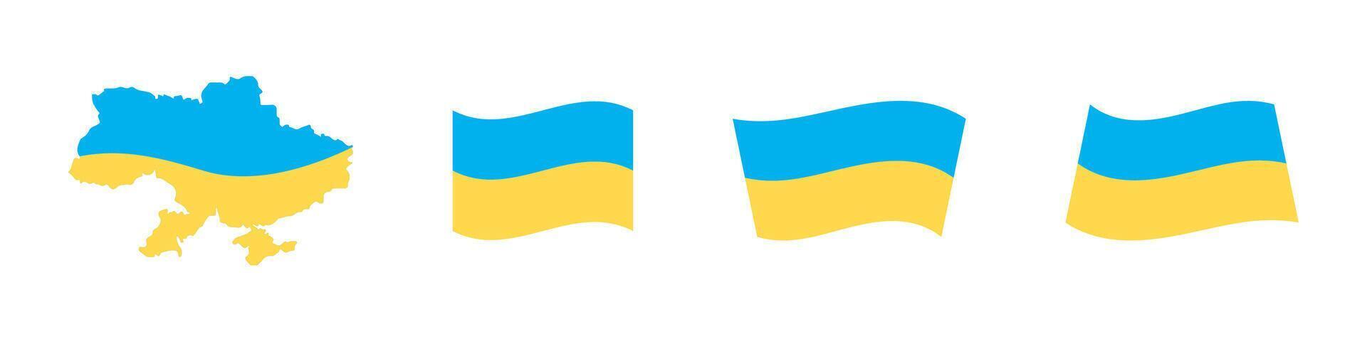 Flag of Ukraine. National symbol collection. Ukraine flag shapes icon set. Ukrainian flag symbols. Blue and yellow illustration.EPS 10 vector