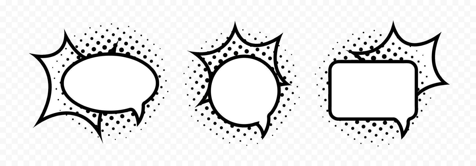 Speech bubbles in comic book style. Set of empty comic style speech bubbles. Comics style bubbles collection. illustration. EPS 10 vector