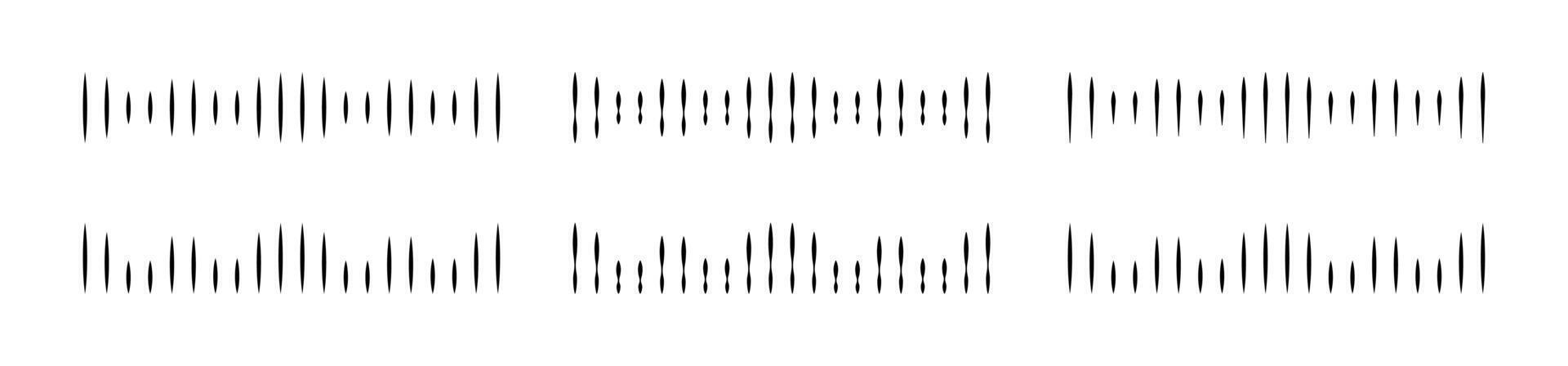 Black sound waves set. voice message. Black soundwave equalizer isolated on white background. graphic illustration. EPS 10 vector