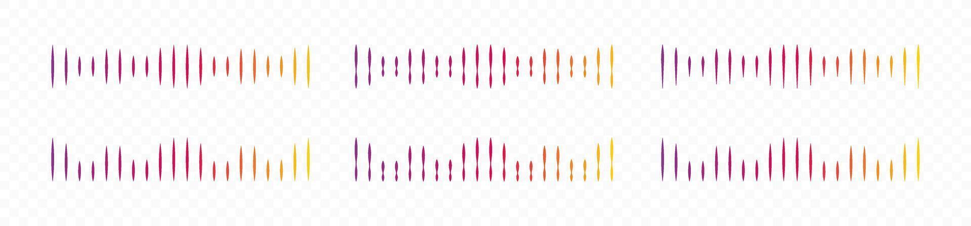 Sound waves set. Voice message collection. Soundwave equalizer isolated on white background. graphic illustration. EPS 10 vector