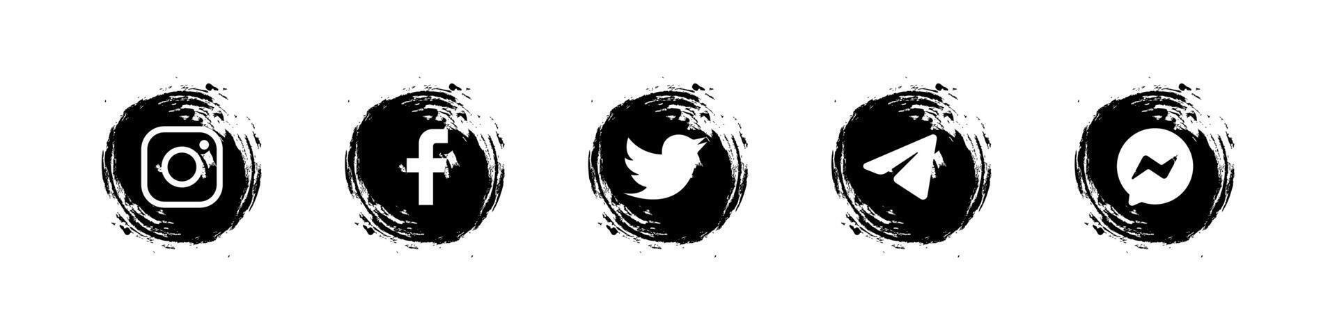 Instagram, Facebook, Twitter, Telegram, Messanger logo. Social media icons. Editorial symbol. graphic EPS 10 vector