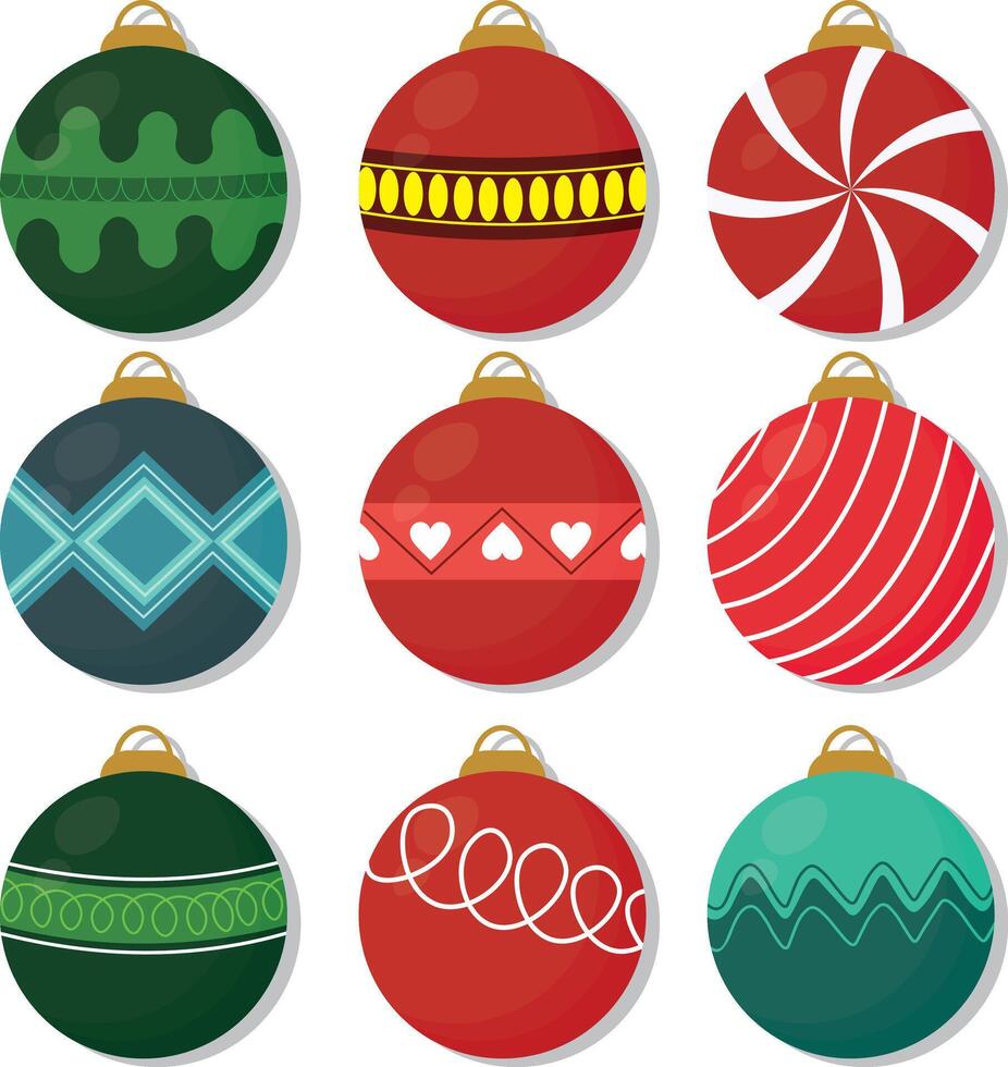 Festive Christmas Tree Ornaments vector
