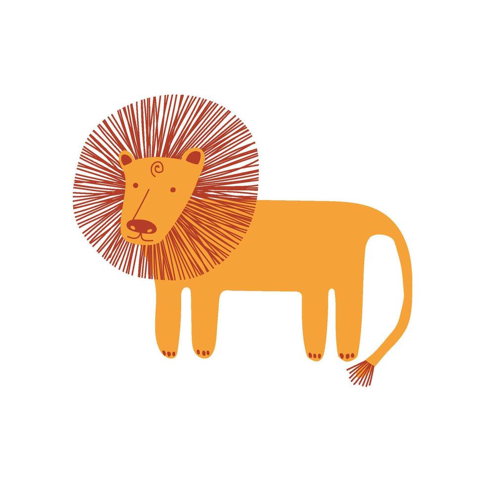 Cute Lion, Design Element Can Be Used for T-shirt Print, Poster, Card, Label, Badge Illustration vector