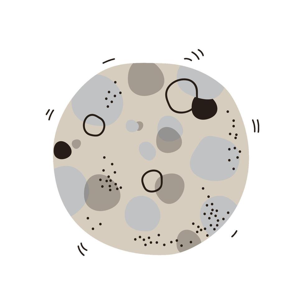 Full Moon with Craters, Space, Cosmos Theme Design Element Cartoon Illustration vector