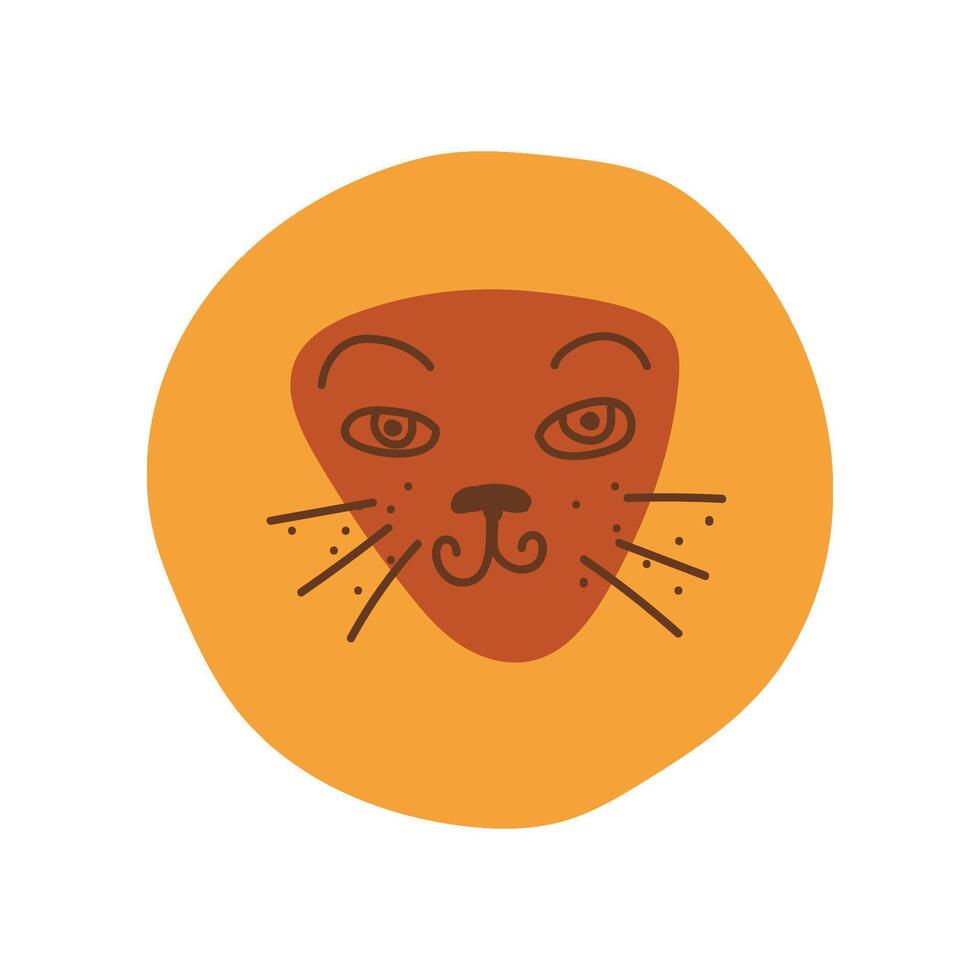 Cute Lion Head, Design Element Can Be Used for T-shirt Print, Poster, Card, Label, Badge Illustration vector