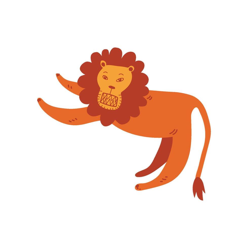 Roaring Lion, Design Element Can Be Used for T-shirt Print, Poster, Card, Label, Badge Illustration vector
