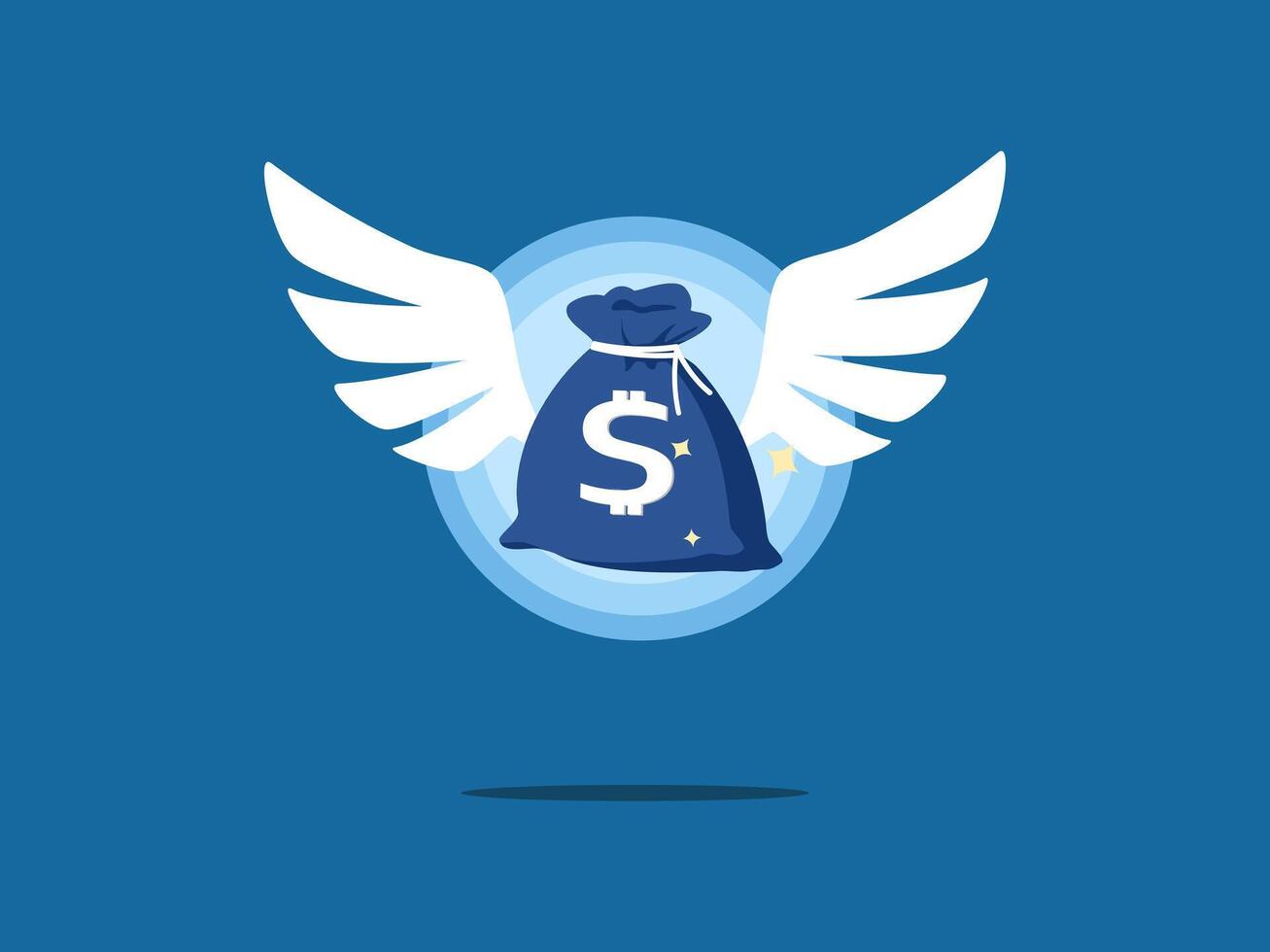 a bag with wings and dollar sign on it vector