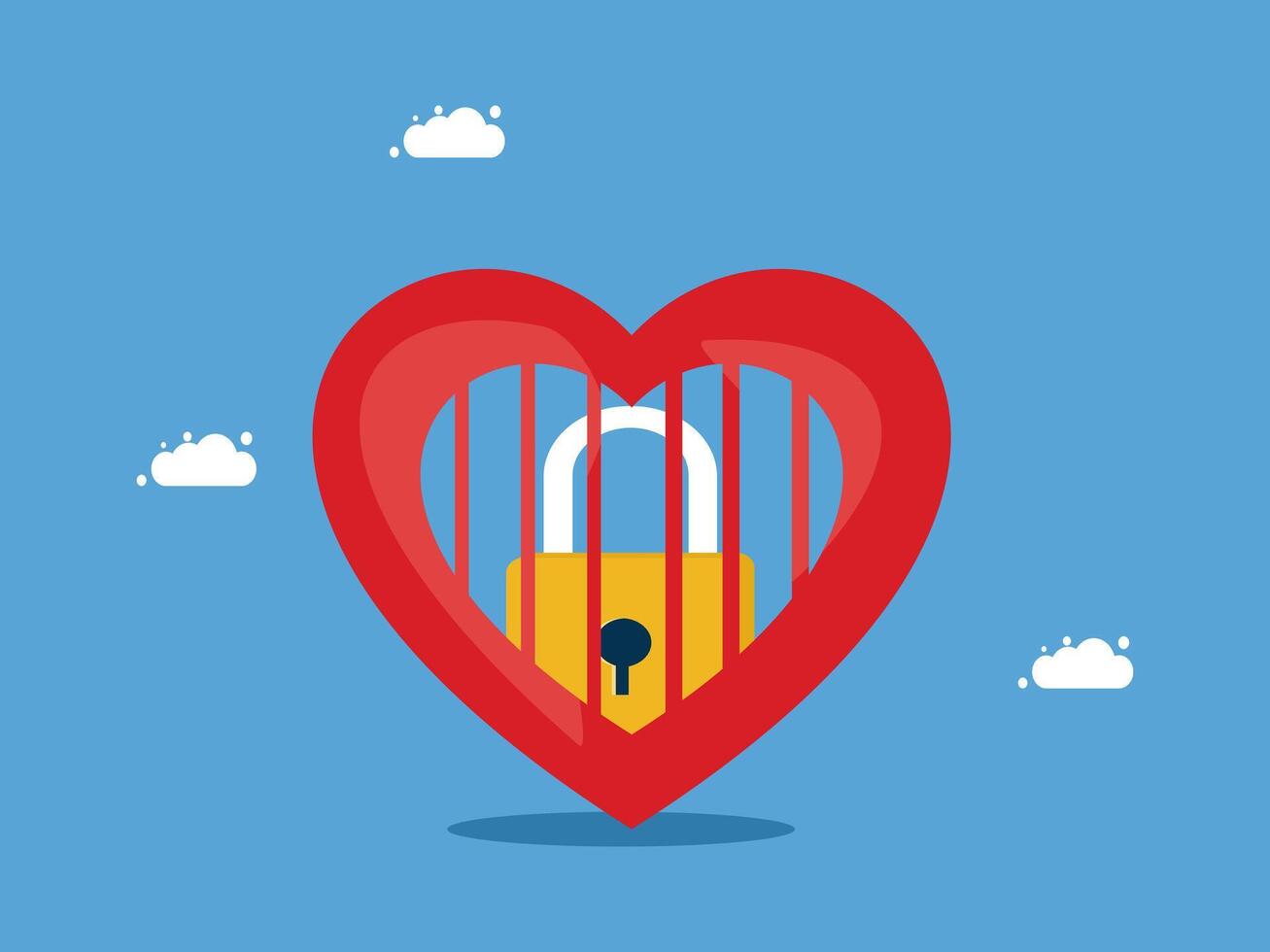 a heart shaped lock with a padlock inside vector