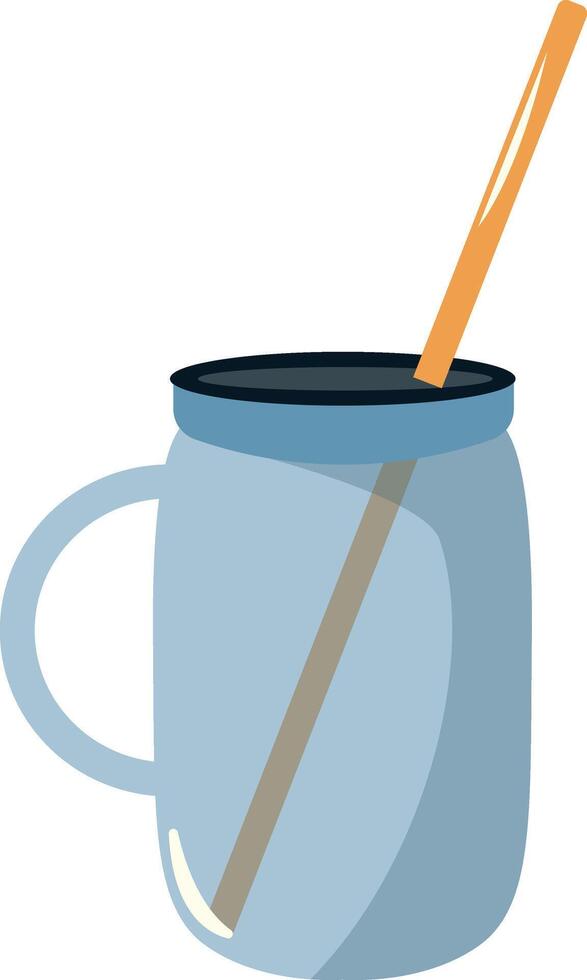 Illustration of Plastic Cup and Straw for Zero Waste vector