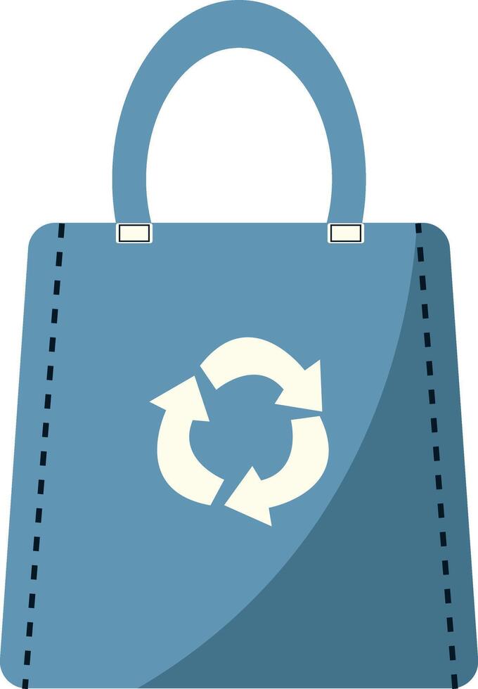 Illustration of Blue Cloth Bag for Zero Waste vector
