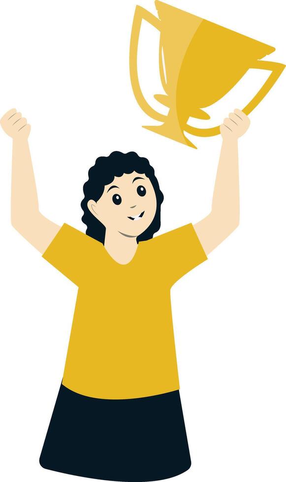 Illustration of Female Winner Competition in Flat Design vector