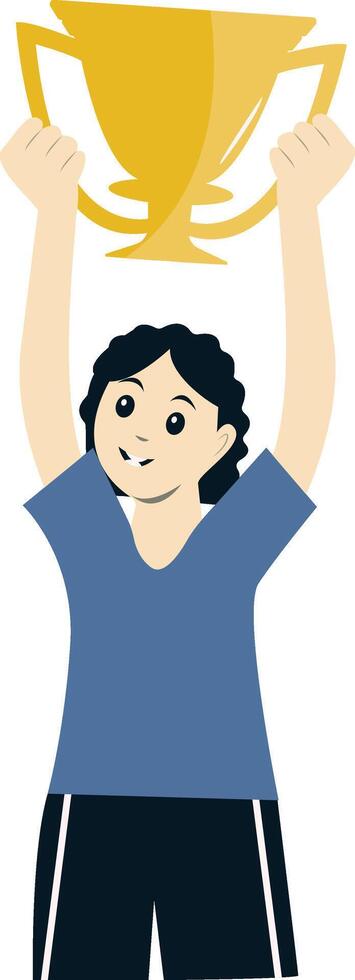 Illustration of Female Winner Competition in Flat Design vector