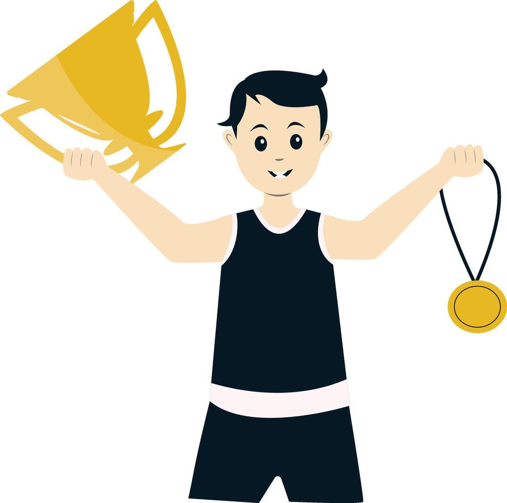 Illustration of Male Winning Marathon Competition vector