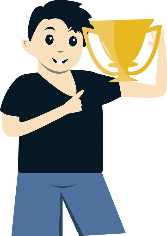 Illustration of Man Winning Competition vector