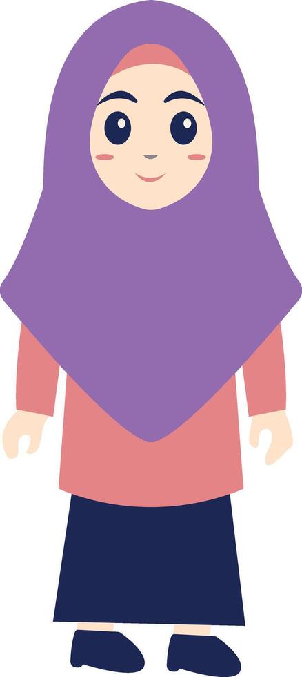 Child Muslim Illustration with Hijab vector
