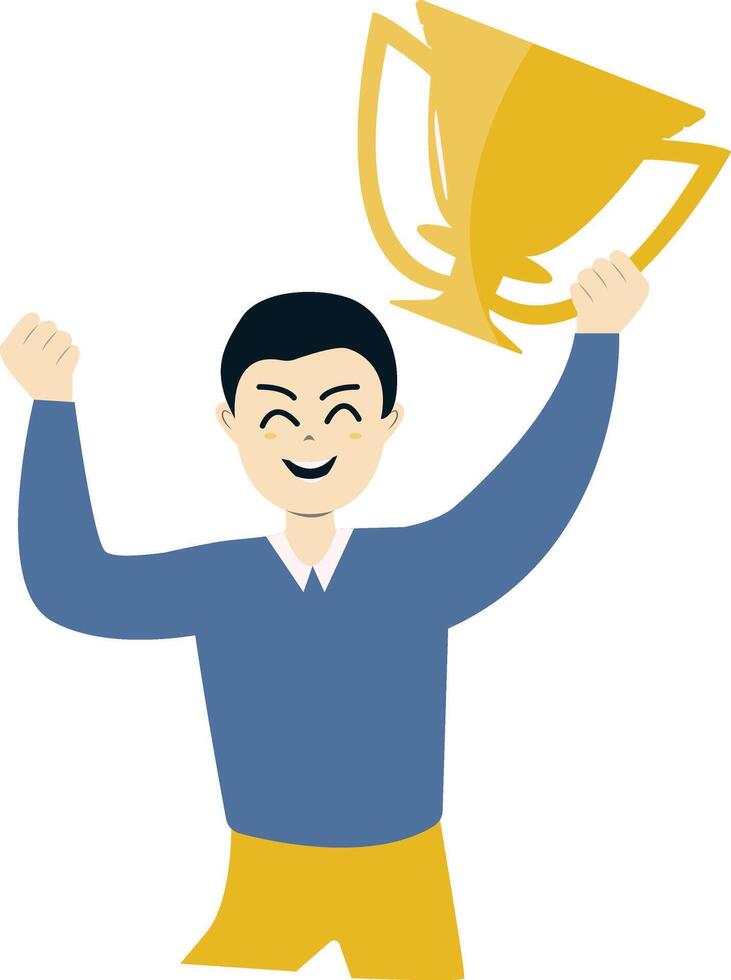 Illustration of Man Winning Business Competition vector