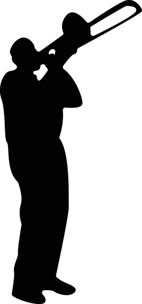 Silhouette of Jazz Musician Playing Trumpet vector
