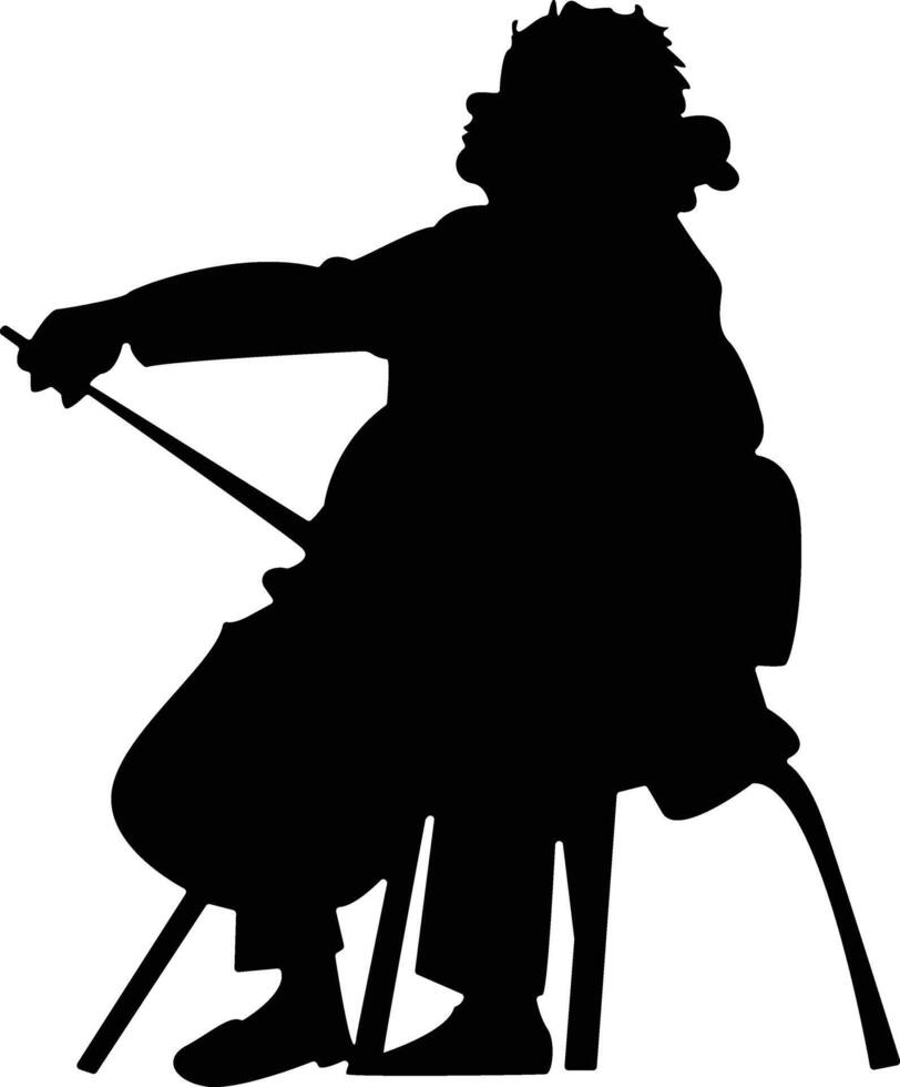 Silhouette of Jazz Musician Playing Violin vector