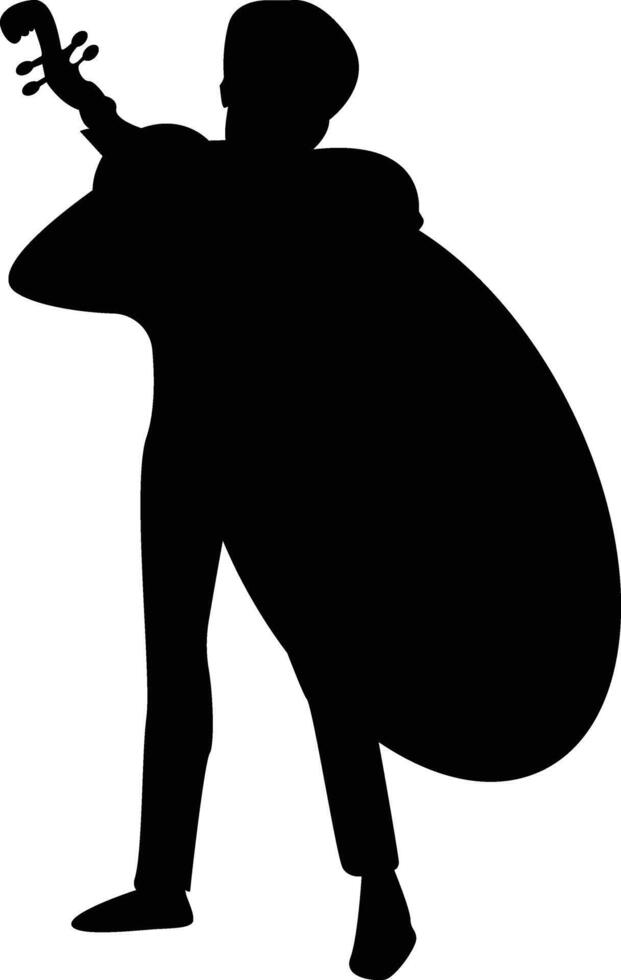 Silhouette of Jazz Musician Playing Double Bass vector