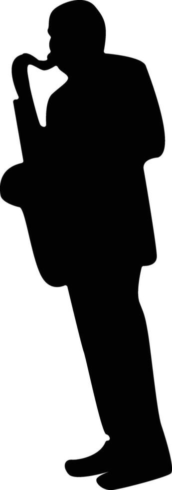 Silhouette of Jazz Musician Playing Saxophone vector