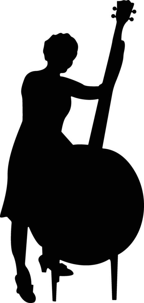 Silhouette of Jazz Double Bass Musician vector