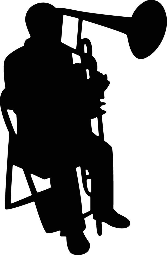 Silhouette of Jazz Musician Trumpeter vector