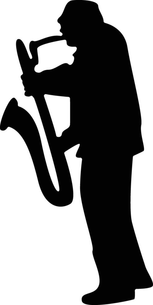 Silhouette of Jazz Musician Saxophonist vector