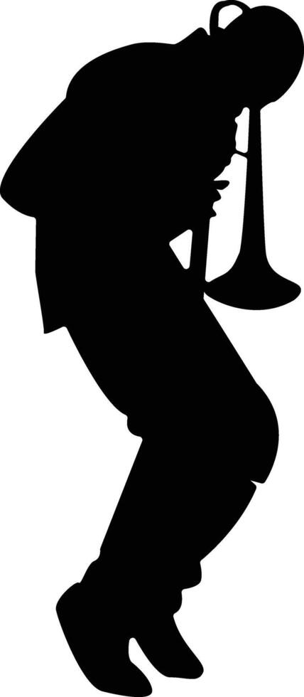 Silhouette of Jazz Musician Playing Trumpet vector