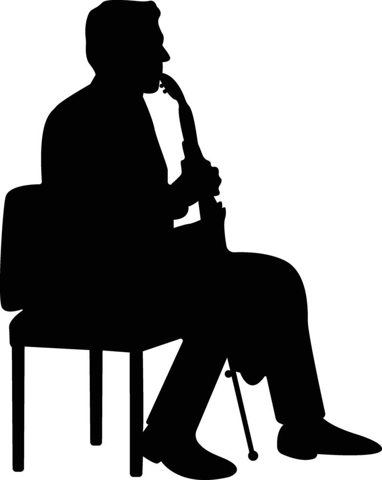 Silhouette of Jazz Musician Violinist vector