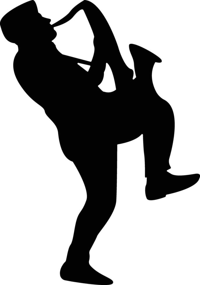Silhouette of Jazz Musician Saxophonist vector