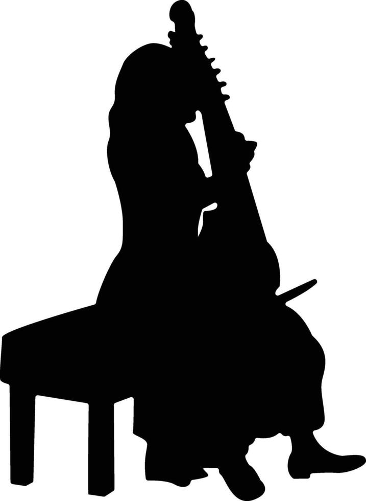 Silhouette of Jazz Double Bass Musician vector
