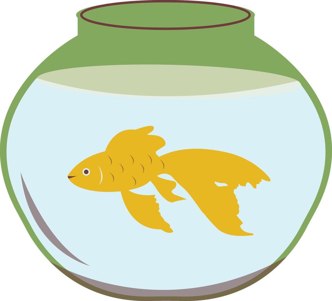Nowruz Fish on the Aquarium in Yellow Color vector