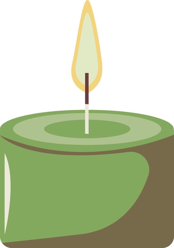 Nowruz Small Candle in Green Color vector