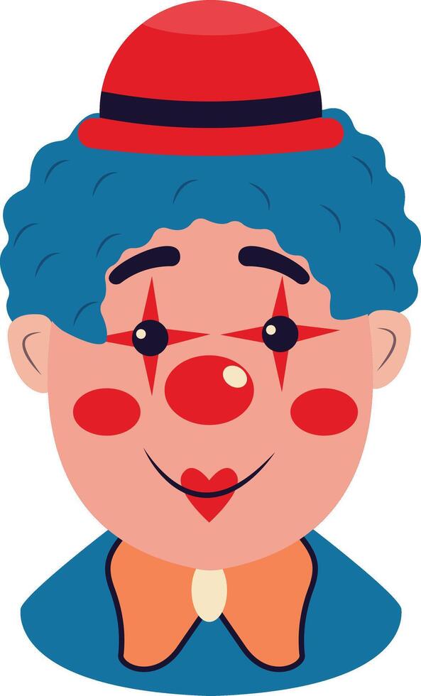 Creepy Clown Mask in Blue Hair Design vector