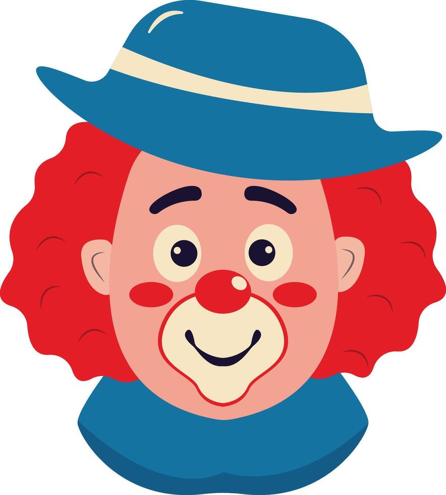 Clown Mask Character in Red Hair and Nose vector