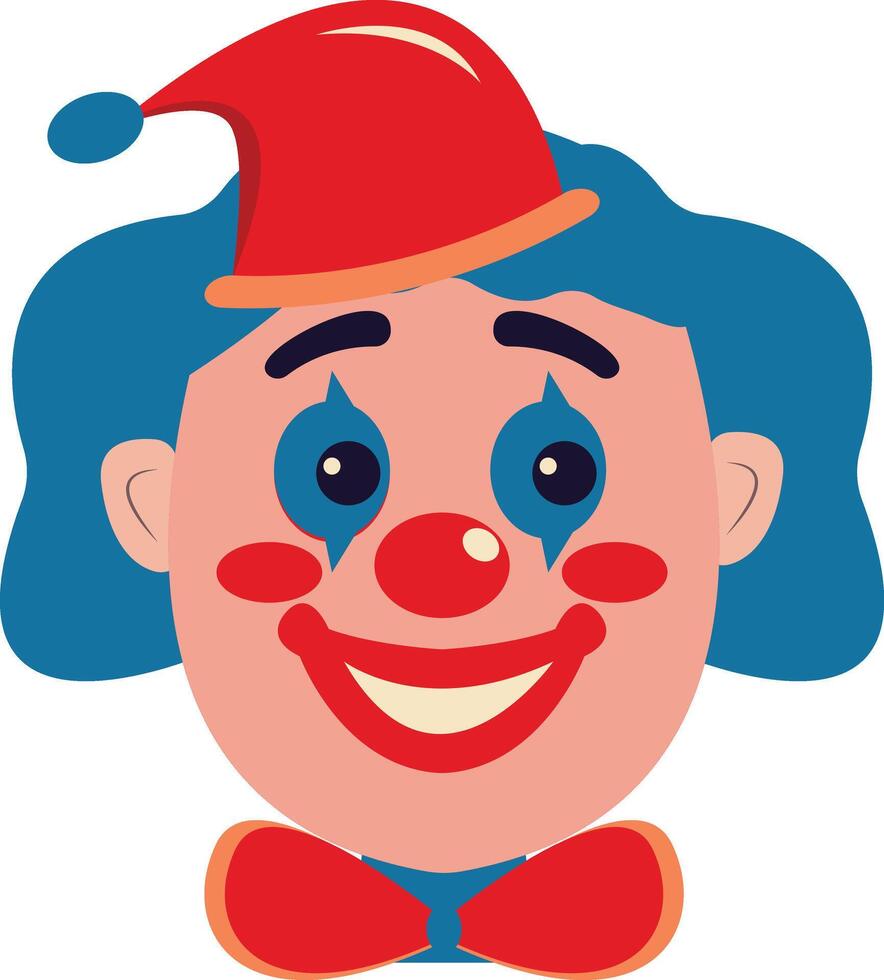 Creepy Clown Mask in Blue Hair Design vector