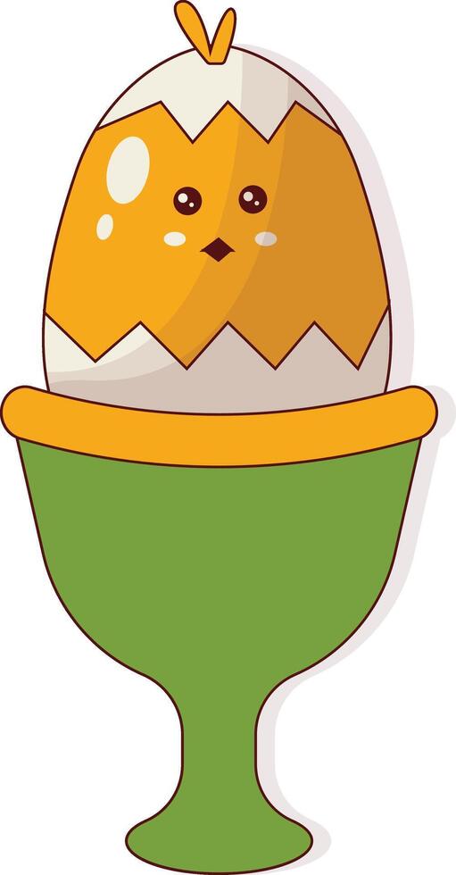 Chick in Egg for Easter Decoration vector