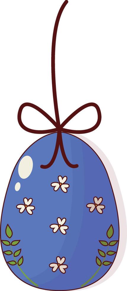 Hanging Easter Eggs in Floral Decoration vector