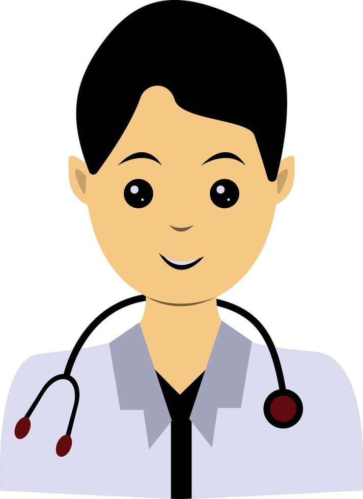 Illustration of Male Doctor with White Uniform vector