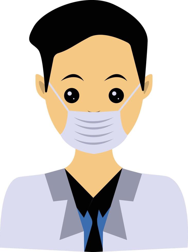Illustration of Men Doctor with Mask vector