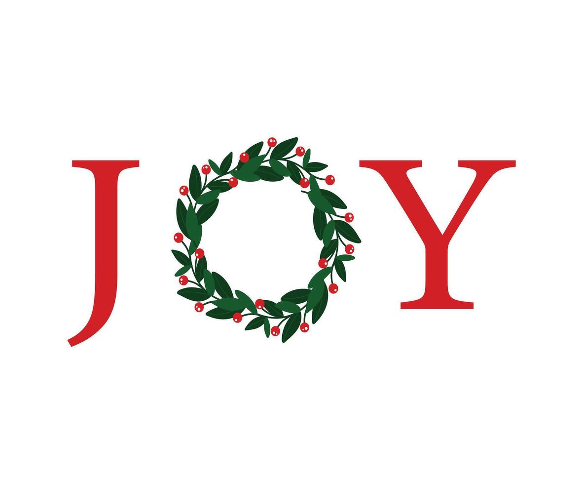 Holiday Card joy. New Year and Christmas. flat illustration vector