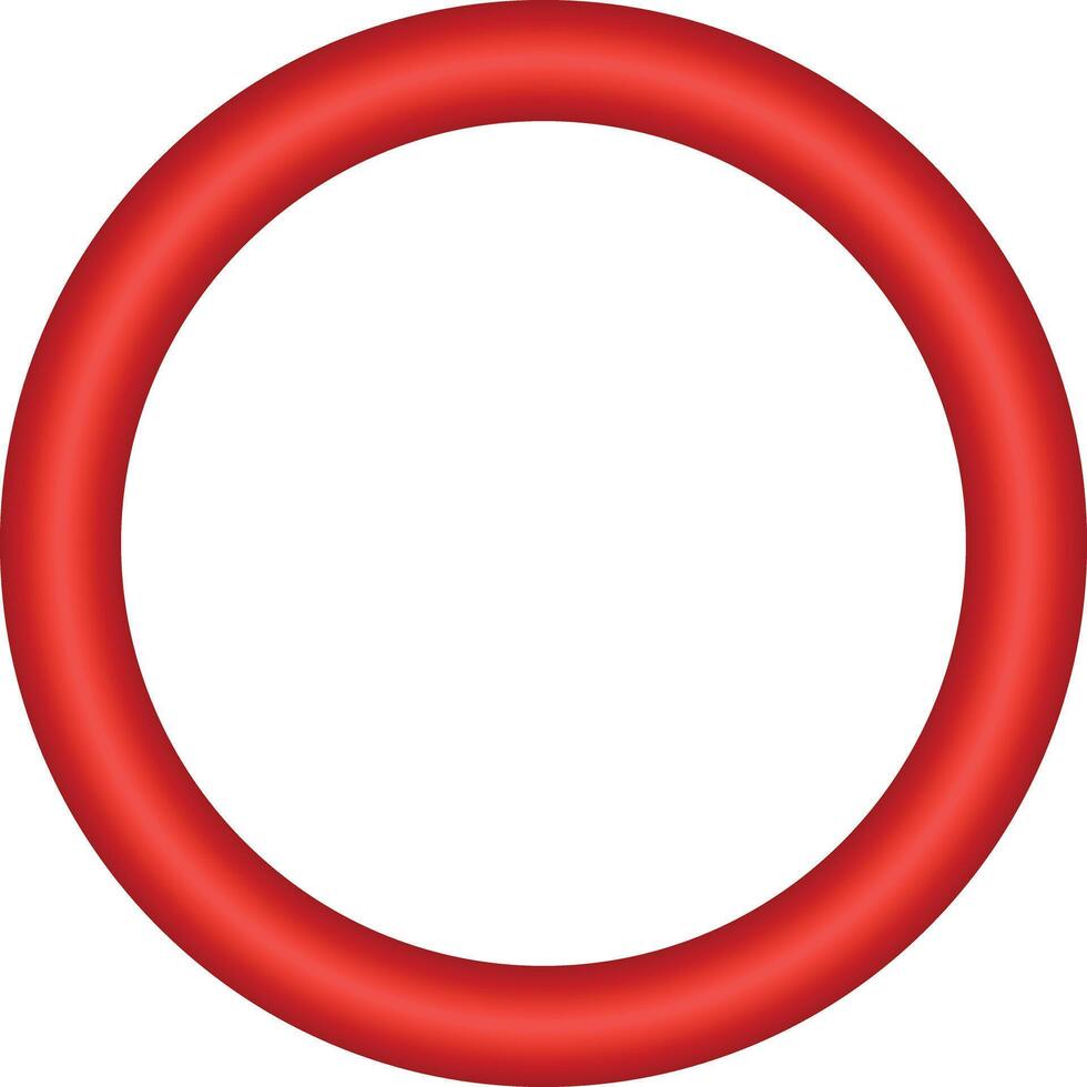 Red circle frame icon. isolated on white background., simple design. Realistic illustration. vector