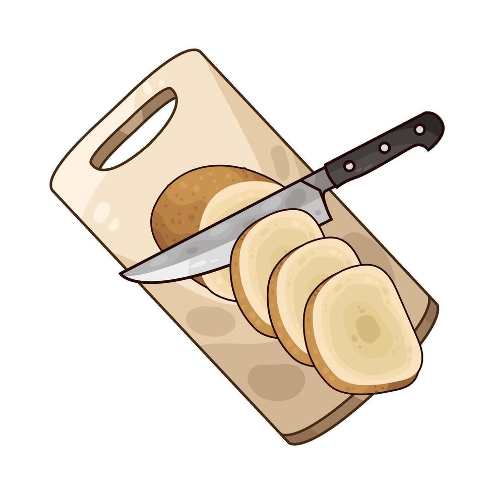 illustration of cut potatoes vector