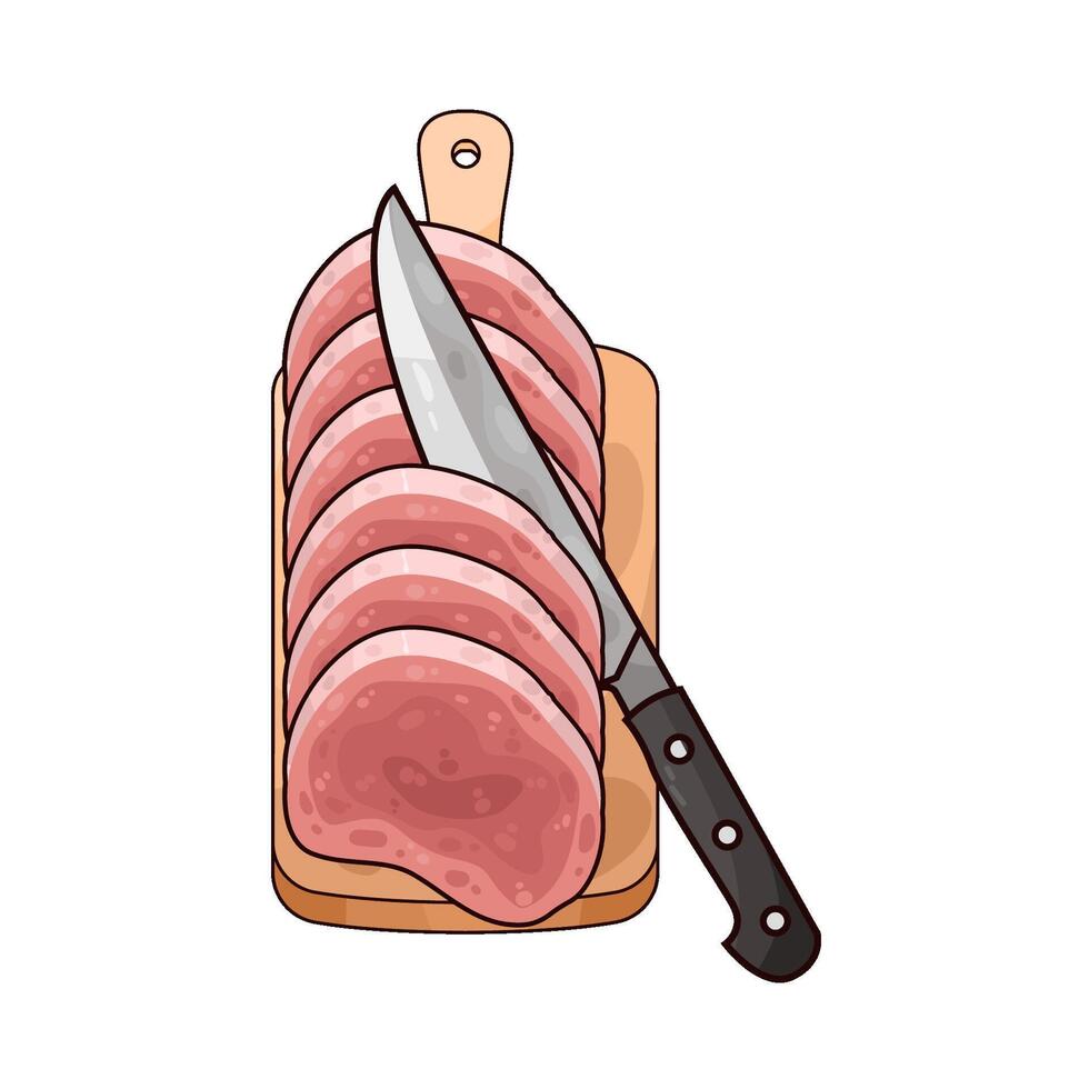 cut meat illustration vector