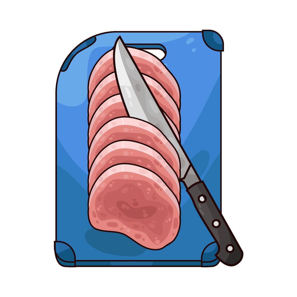 illustration of slicing meat vector