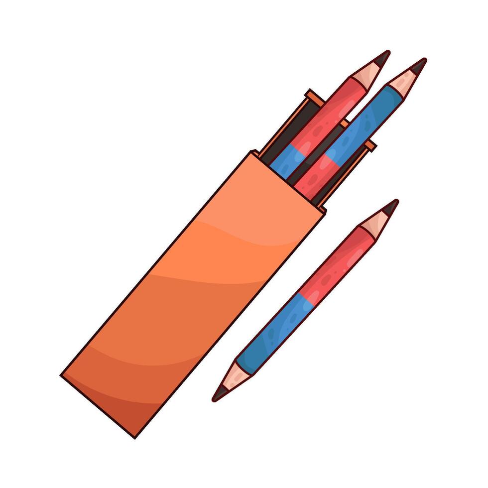 pencils in box illustration vector
