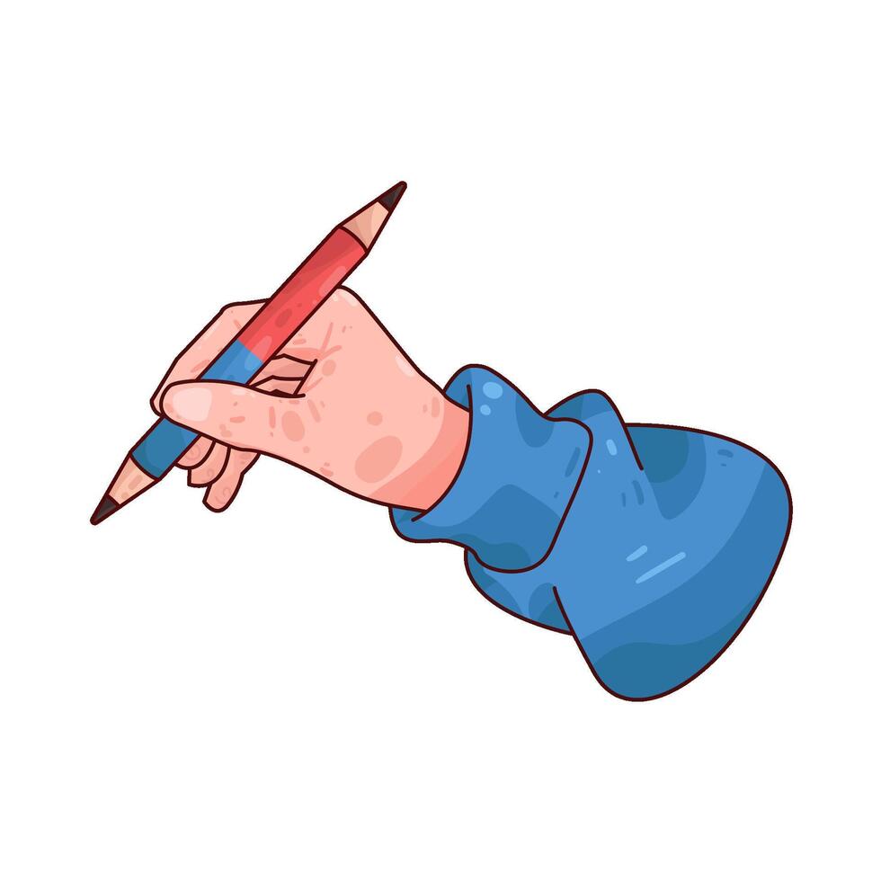 pencil in hand vector