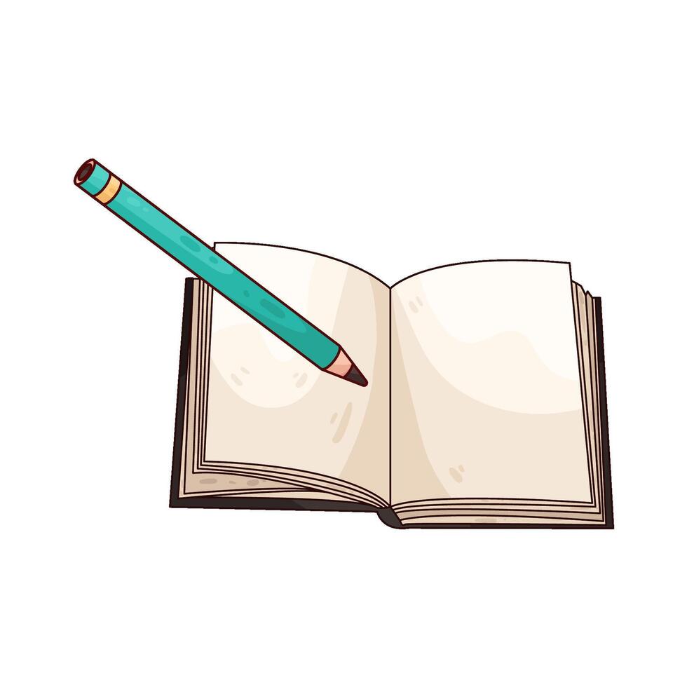 open book with pencil vector
